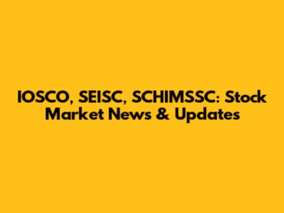 IOSCO, SEISC, SCHIMSSC: Stock Market News & Updates