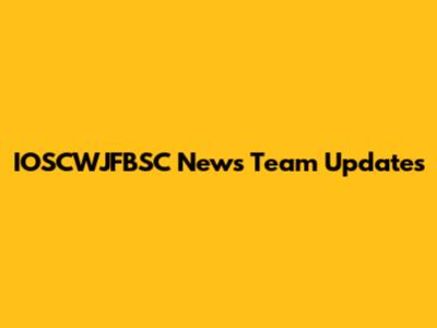 IOSCWJFBSC News Team Updates