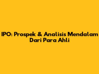 IPO: Prospek & Analisis Mendalam Dari Para Ahli