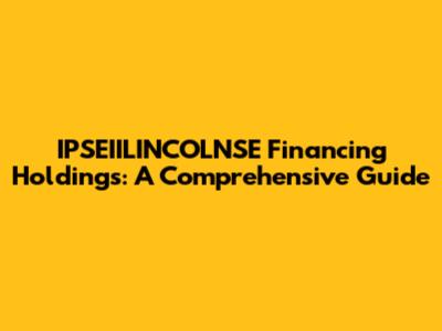IPSEIILINCOLNSE Financing Holdings: A Comprehensive Guide