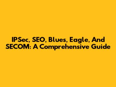 IPSec, SEO, Blues, Eagle, And SECOM: A Comprehensive Guide