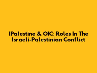 IPalestine & OIC: Roles In The Israeli-Palestinian Conflict