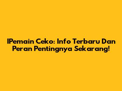 IPemain Ceko: Info Terbaru Dan Peran Pentingnya Sekarang!