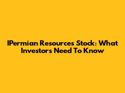 IPermian Resources Stock: What Investors Need To Know
