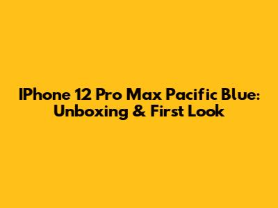 IPhone 12 Pro Max Pacific Blue: Unboxing & First Look