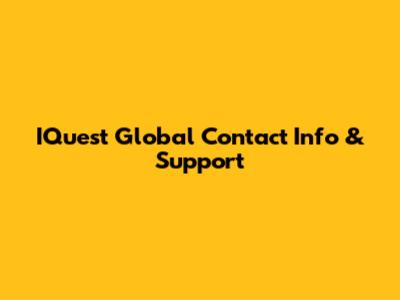 IQuest Global Contact Info & Support