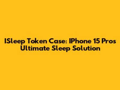 ISleep Token Case: IPhone 15 Pro's Ultimate Sleep Solution