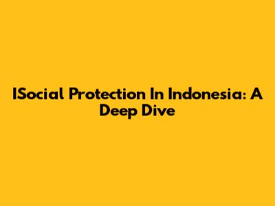 ISocial Protection In Indonesia: A Deep Dive