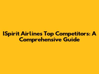ISpirit Airlines' Top Competitors: A Comprehensive Guide