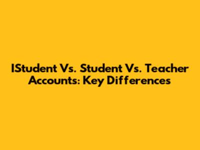IStudent Vs. Student Vs. Teacher Accounts: Key Differences