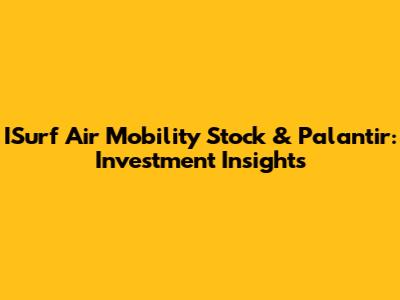 ISurf Air Mobility Stock & Palantir: Investment Insights