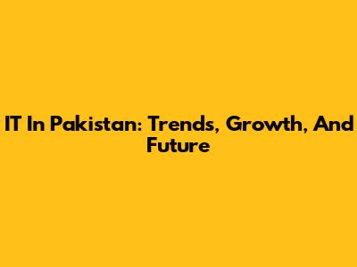 IT In Pakistan: Trends, Growth, And Future