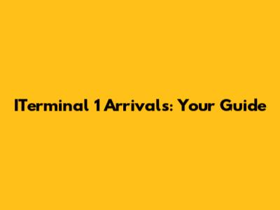 ITerminal 1 Arrivals: Your Guide