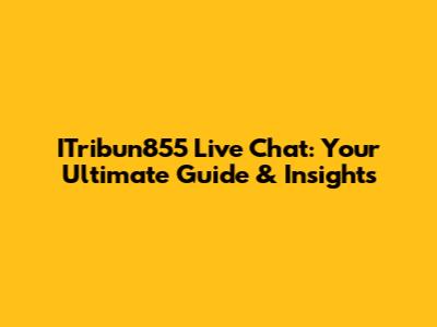 ITribun855 Live Chat: Your Ultimate Guide & Insights