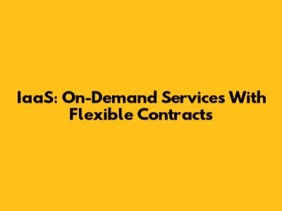 IaaS: On-Demand Services With Flexible Contracts