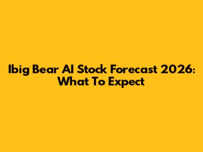 Ibig Bear AI Stock Forecast 2026: What To Expect