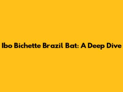 Ibo Bichette Brazil Bat: A Deep Dive