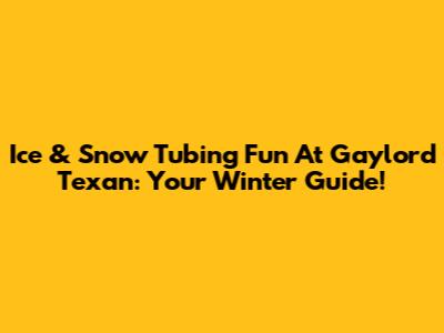 Ice & Snow Tubing Fun At Gaylord Texan: Your Winter Guide!