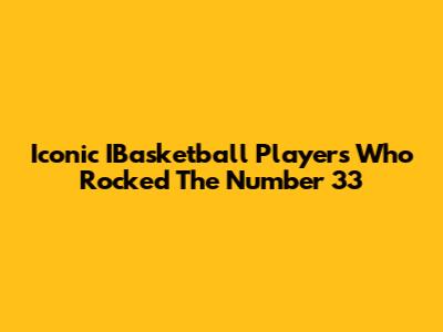 Iconic IBasketball Players Who Rocked The Number 33