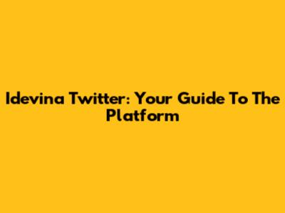 Idevina Twitter: Your Guide To The Platform