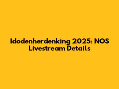 Idodenherdenking 2025: NOS Livestream Details