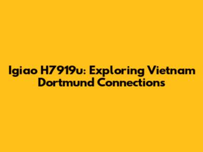 Igiao H7919u: Exploring Vietnam Dortmund Connections
