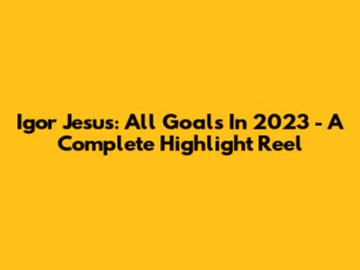 Igor Jesus: All Goals In 2023 - A Complete Highlight Reel