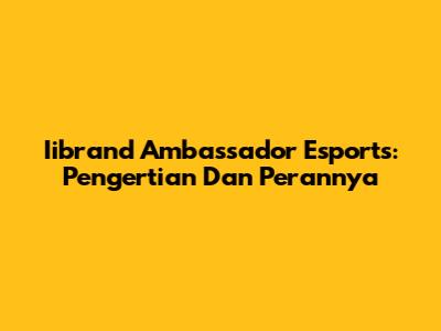 Iibrand Ambassador Esports: Pengertian Dan Perannya