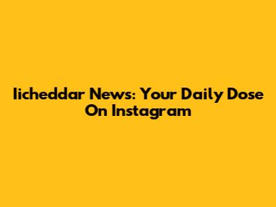 Iicheddar News: Your Daily Dose On Instagram