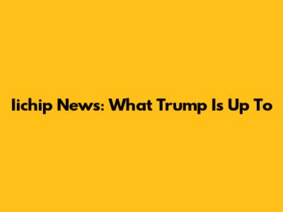 Iichip News: What Trump Is Up To