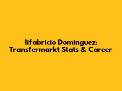 Iifabricio Dominguez: Transfermarkt Stats & Career