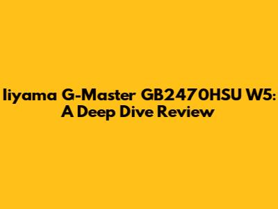 Iiyama G-Master GB2470HSU W5: A Deep Dive Review