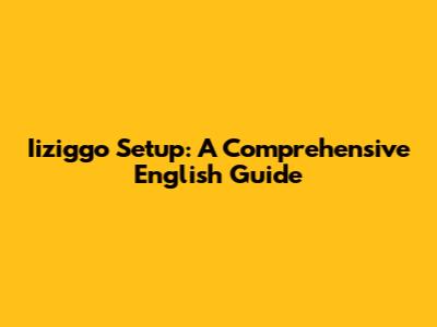 Iiziggo Setup: A Comprehensive English Guide