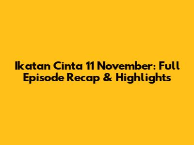 Ikatan Cinta 11 November: Full Episode Recap & Highlights
