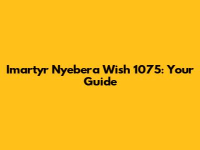 Imartyr Nyebera Wish 1075: Your Guide