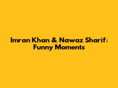 Imran Khan & Nawaz Sharif: Funny Moments
