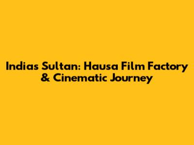 India's Sultan: Hausa Film Factory & Cinematic Journey