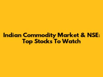 Indian Commodity Market & NSE: Top Stocks To Watch