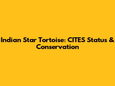 Indian Star Tortoise: CITES Status & Conservation