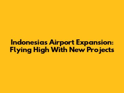 Indonesia's Airport Expansion: Flying High With New Projects