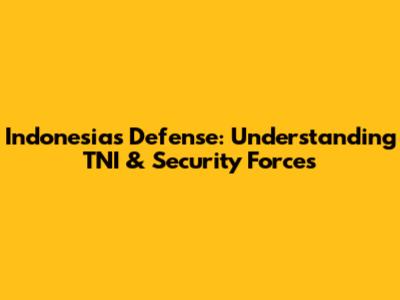 Indonesia's Defense: Understanding TNI & Security Forces