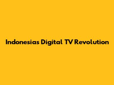 Indonesia's Digital TV Revolution