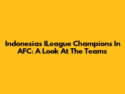 Indonesia's ILeague Champions In AFC: A Look At The Teams