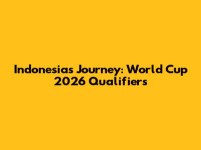 Indonesia's Journey: World Cup 2026 Qualifiers