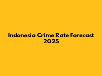 Indonesia Crime Rate Forecast 2025