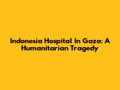 Indonesia Hospital In Gaza: A Humanitarian Tragedy