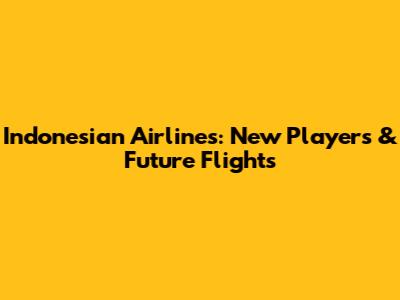 Indonesian Airlines: New Players & Future Flights