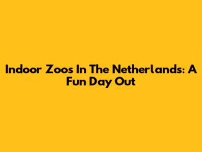 Indoor Zoos In The Netherlands: A Fun Day Out