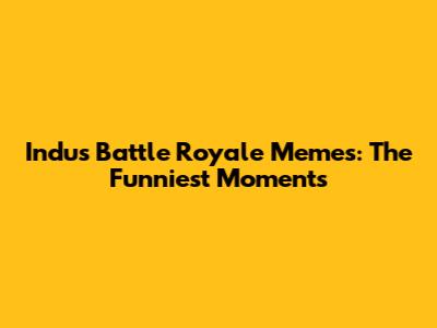 Indus Battle Royale Memes: The Funniest Moments