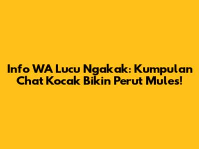 Info WA Lucu Ngakak: Kumpulan Chat Kocak Bikin Perut Mules!